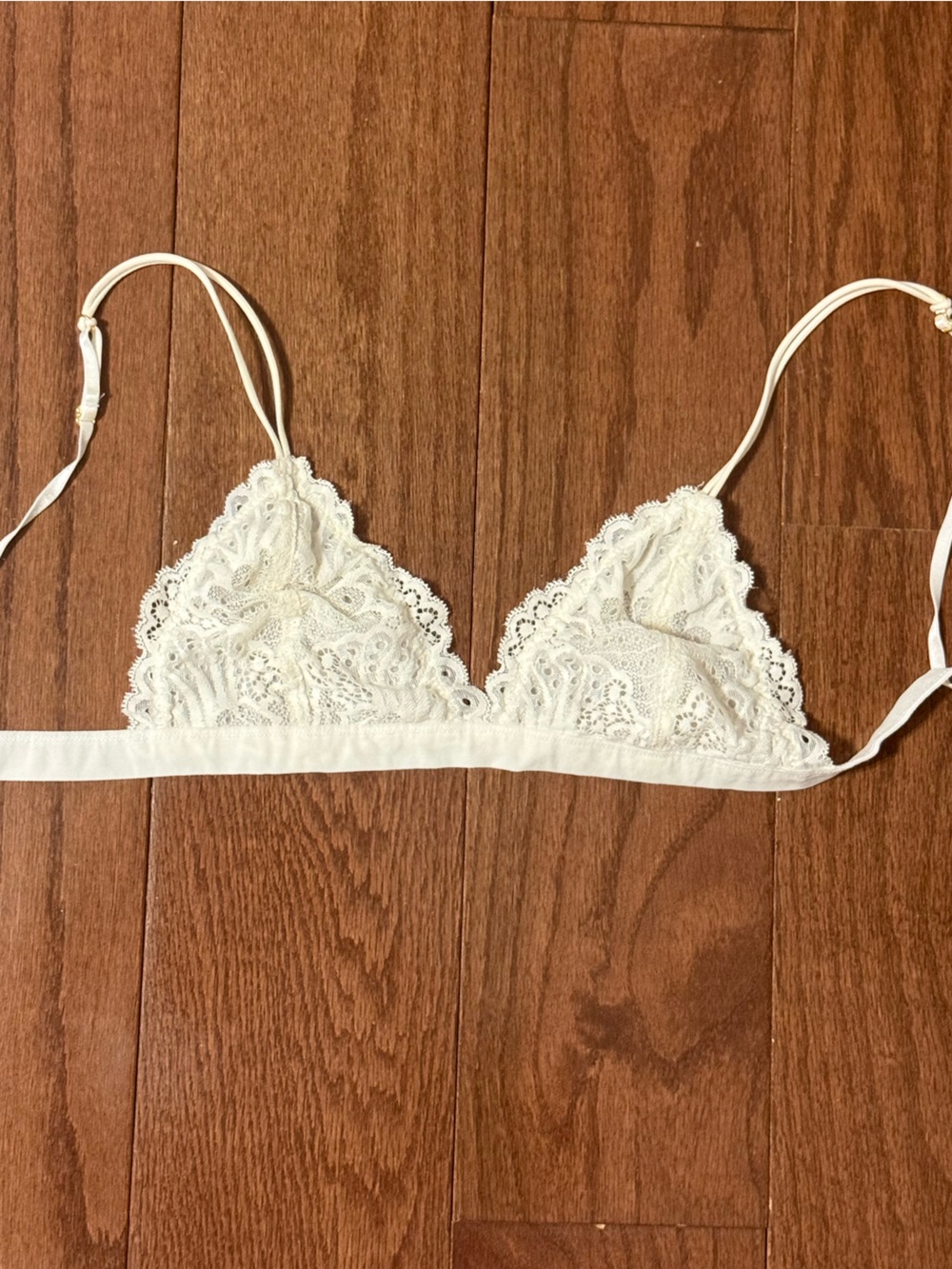 Lace Triangle Bralette — Cream